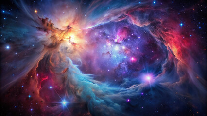 Fototapeta premium Stunning cosmic scene with vibrant colors and celestial formations