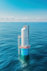 Obraz premium Hydrogen Production Facility by the Ocean: Pioneering Sustainable Energy Solutions for a Greener Future