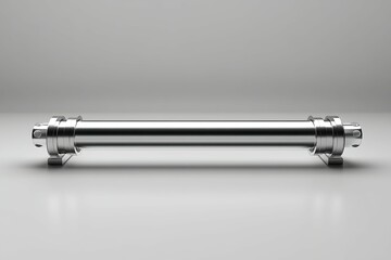 A bunch of stainless steel pipes in a factory