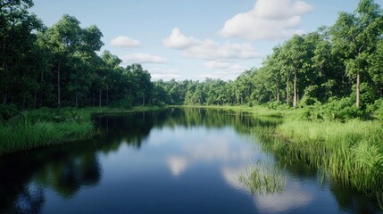 Fototapeta premium Tranquil Forest Lake