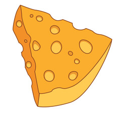 Slice of Cheese Illustration