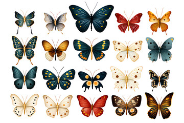 Naklejka premium collection of butterflies