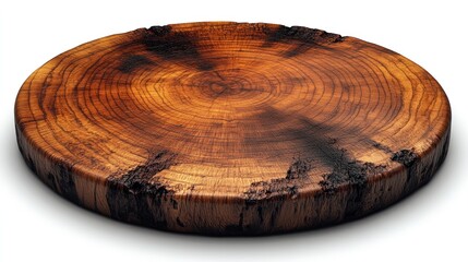 Rustic wooden serving platter showcasing rich grain patterns, perfect for culinary presentations