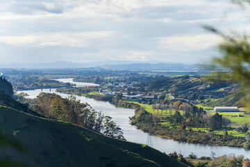 Obraz premium View of Huntly, a town in the North Island of New Zealand