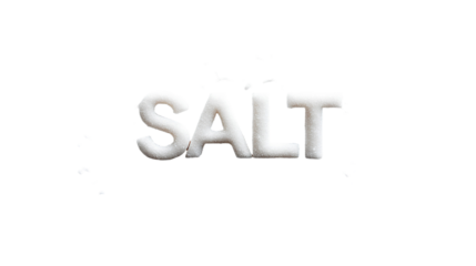 the word salt written with salt