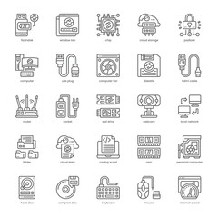 Computer Software Icon pack for your website, mobile, presentation, and logo design. Computer Software Icon outline design. Vector graphics illustration and editable stroke.