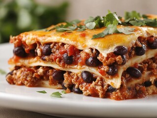 Delicious Cheesy Beef Lasagna with Black Beans Savory Layers of Pasta Perfection