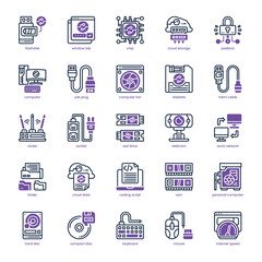 Computer Software Icon pack for your website, mobile, presentation, and logo design. Computer Software Icon dual tone  design. Vector graphics illustration and editable stroke.
