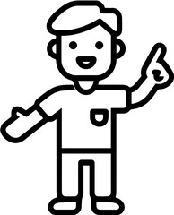 Obraz premium 손가락을 가리키는 남성 캐릭터 아이콘