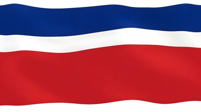 Waving flag of a country with red, white, and blue horizontal stripes.  Patriotic symbol for website, document or presentation