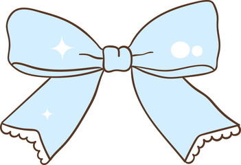 Coquette Blue Ribbon Bow