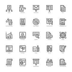 Test Preparation Icon pack for your website, mobile, presentation, and logo design. Test Preparation Icon outline design. Vector graphics illustration and editable stroke.