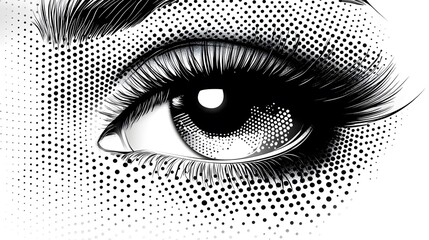 A Dramatic Close Up Of A Womans Eye With Long Lashes