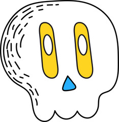 Absurd Doodle Skull Illustration
