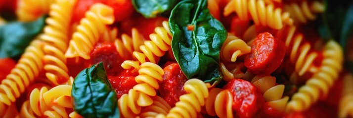 Delicious Rotini Pasta with Spicy Sausage and Basil