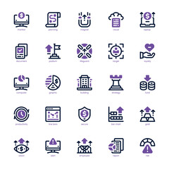Business Strategy Icon pack for your website, mobile, presentation, and logo design. Business Strategy Icon dual tone design. Vector graphics illustration and editable stroke.