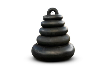 inflatable chamber with nipple black isolate on white background.