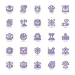 Business Strategy Icon pack for your website, mobile, presentation, and logo design. Business Strategy Icon basic line gradient design. Vector graphics illustration and editable stroke.