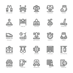 Fitness Sport Icon pack for your website, mobile, presentation, and logo design. Fitness Sport Icon outline design. Vector graphics illustration and editable stroke.