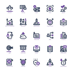 Career Coaching Icon pack for your website, mobile, presentation, and logo design. Career Coaching Icon dula tone design. Vector graphics illustration and editable stroke.