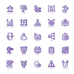 Career Coaching Icon pack for your website, mobile, presentation, and logo design. Career Coaching Icon basic line gradient design. Vector graphics illustration and editable stroke.