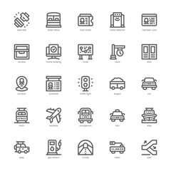 Transport Station Icon pack for your website, mobile, presentation, and logo design. Transport Station Icon outline design. Vector graphics illustration and editable stroke.