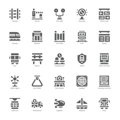 Transport Station Icon pack for your website, mobile, presentation, and logo design. Transport Station Icon solid design. Vector graphics illustration and editable stroke.