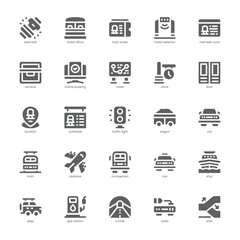 Transport Station Icon pack for your website, mobile, presentation, and logo design. Transport Station Icon solid design. Vector graphics illustration and editable stroke.