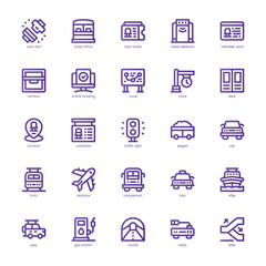 Transport Station Icon pack for your website, mobile, presentation, and logo design. Transport Station Icon basic line gradient design. Vector graphics illustration and editable stroke.