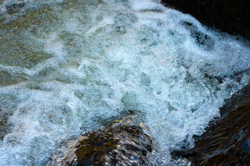Stop action capture of falling water in Temple Brook, Massachusetts.