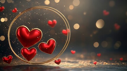 Valentine Day frame background. Valentine Day concept with copy space for text. Valentine Day background