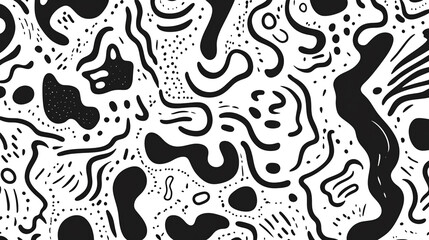 Abstract black and white patterns create a dynamic visual experience in modern art design