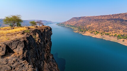 River Valley Landscape from Clifftop