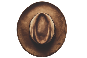 Cowboy hat top view isolated background