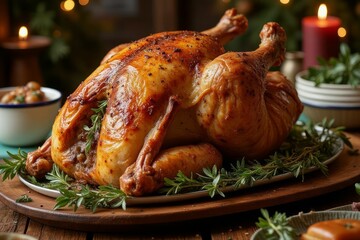 Roasted Chicken Dinner Festive Season Meal