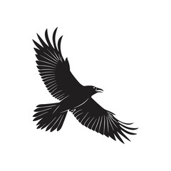 black bird silhouette vector illustration art