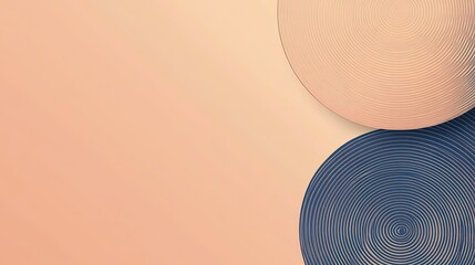 Muted Peach Background with Deep Blue Circular Accents