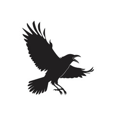 black bird silhouette vector illustration art
