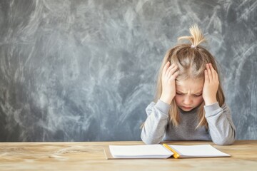 Student struggles with assessment challenges and frustration during study session in a classroom setting