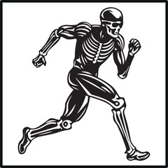 Obraz premium Skeleton Racing Athlete Silhouette