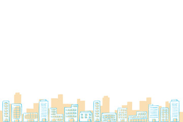 Obraz premium 筆タッチの手描きの街並みのイラスト