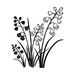 Beautiful Wildflowers Floral Design Vector Art
