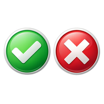 Simple Checkmark and Cross Mark Icons: Clean, Minimalist Design for UI/UX no yes true false x mark  
