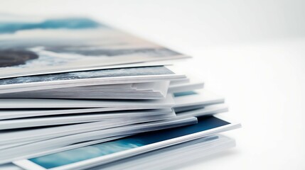 Stack of old magazines close-up. Selective focus. Shallow depth of field