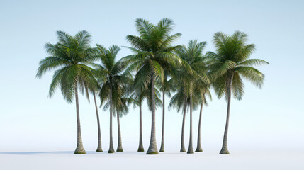 Obraz premium Palm trees isolated on a light blue sky background