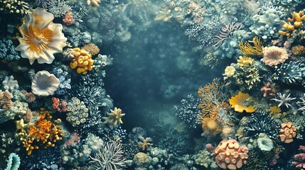 Vibrant Coral Reef Scene Underwater Ocean Life