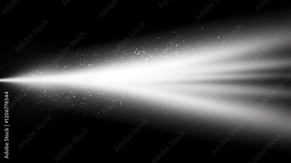 Leinwandbilder Abstract black and white gradient background with grainy texture and soft lighting, featuring curved lines, grain dust, powder particles, and floating effects for a dynamic and minimalistic artistic c