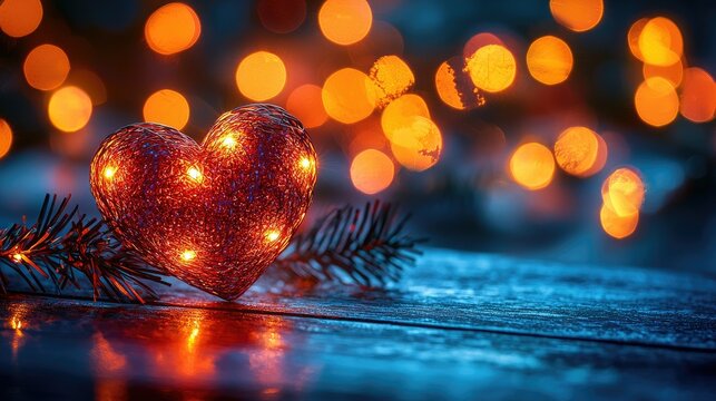 Fototapeta Banner. Festive table setting.Heart on a fork close-up. Holiday concept. Valentine's Day. Copy space for inscriptions