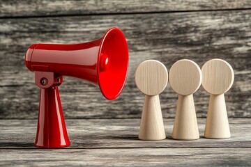 Public Announcement with Megaphone and Audience