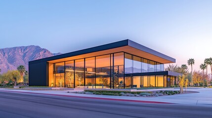 Obraz premium Midcentury Modern Visitors Center in Palm Springs: A Must-Visit Spot for Architecture Enthusiasts in California